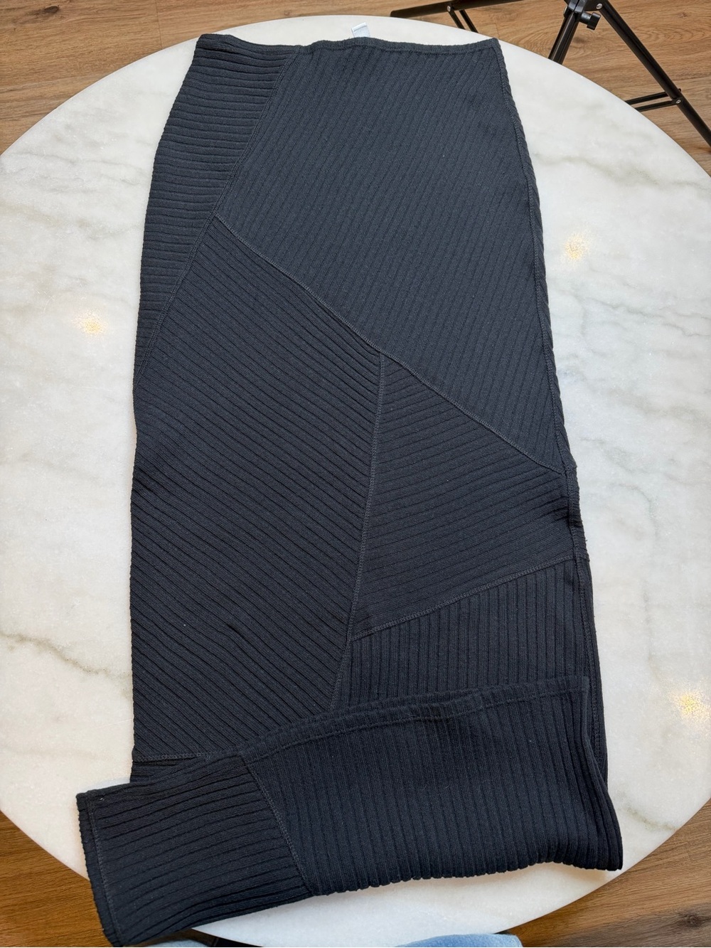 ASOS Topshop Black Ribbed Knit Pencil Skirt Size 6